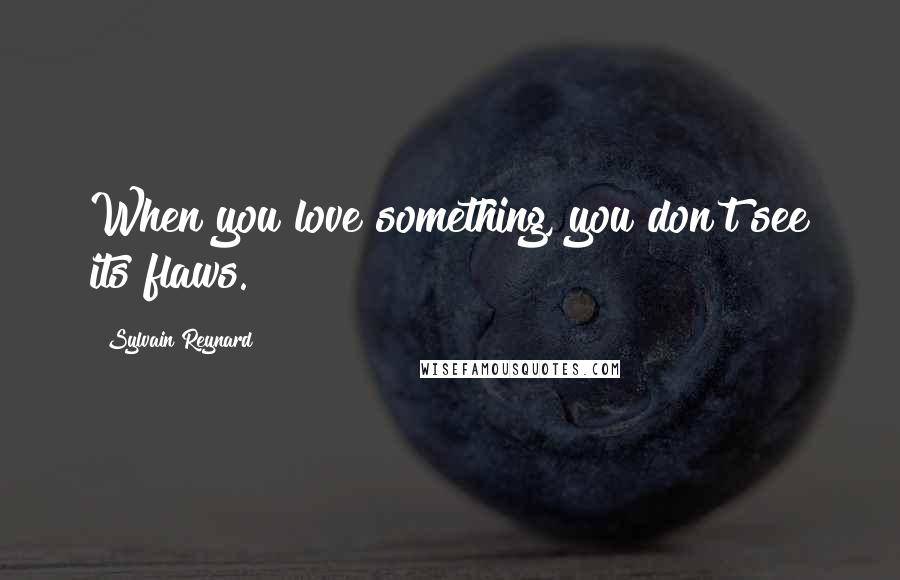 Sylvain Reynard Quotes: When you love something, you don't see its flaws.