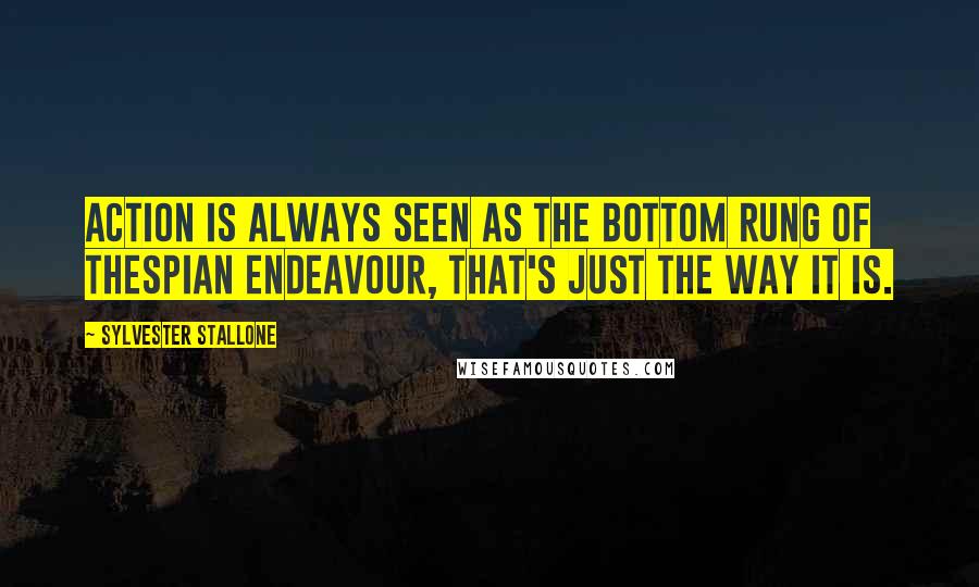 Sylvester Stallone Quotes: Action is always seen as the bottom rung of thespian endeavour, that's just the way it is.