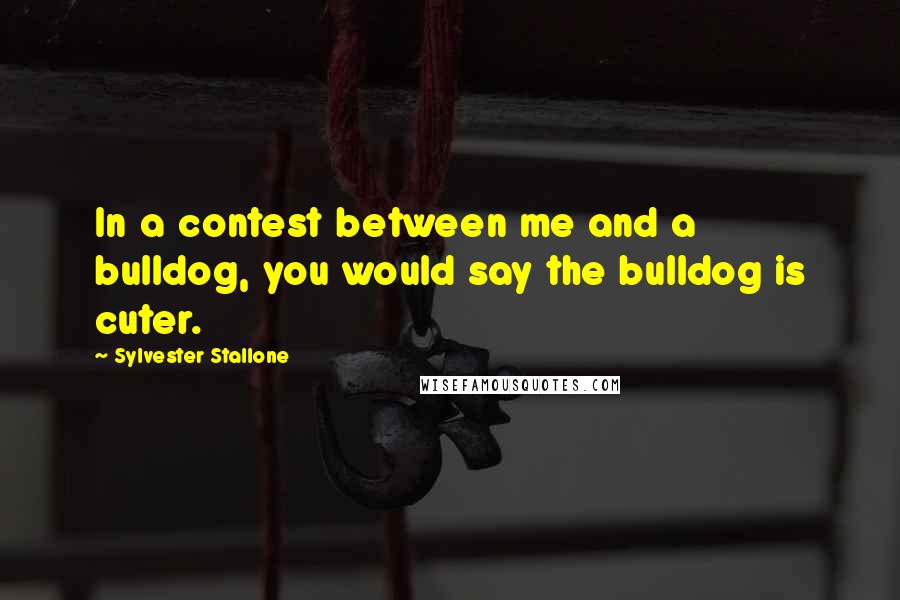 Sylvester Stallone Quotes: In a contest between me and a bulldog, you would say the bulldog is cuter.