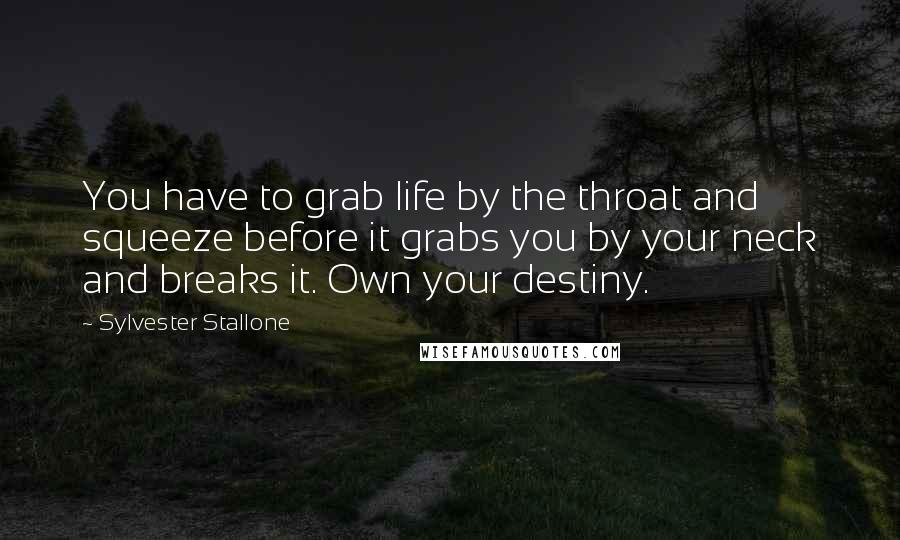 Sylvester Stallone Quotes: You have to grab life by the throat and squeeze before it grabs you by your neck and breaks it. Own your destiny.