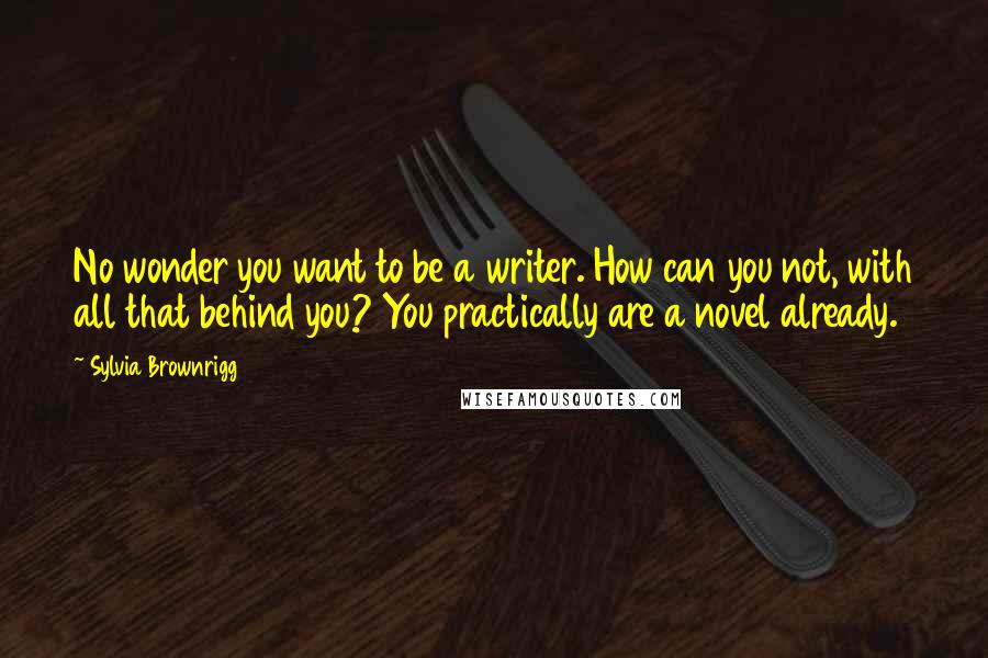 Sylvia Brownrigg Quotes: No wonder you want to be a writer. How can you not, with all that behind you? You practically are a novel already.