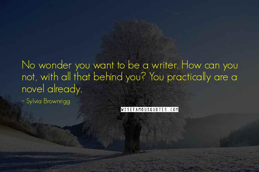 Sylvia Brownrigg Quotes: No wonder you want to be a writer. How can you not, with all that behind you? You practically are a novel already.