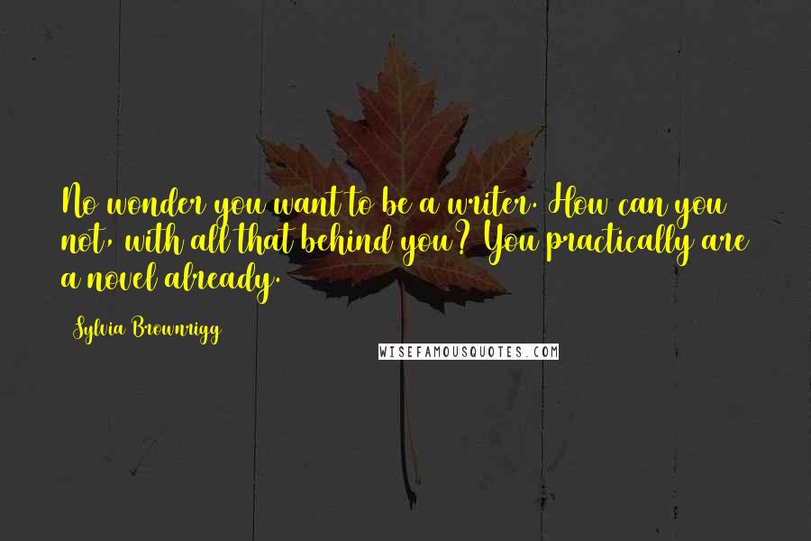 Sylvia Brownrigg Quotes: No wonder you want to be a writer. How can you not, with all that behind you? You practically are a novel already.