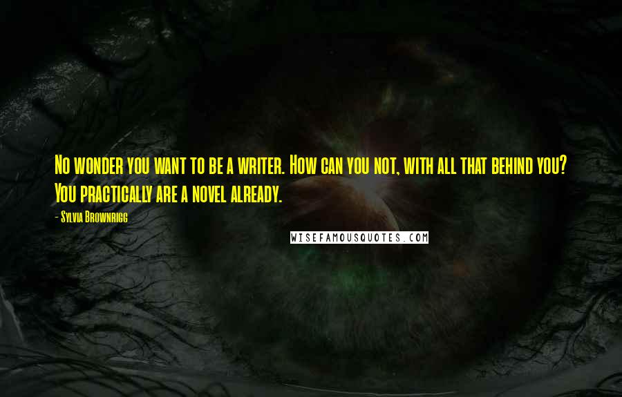 Sylvia Brownrigg Quotes: No wonder you want to be a writer. How can you not, with all that behind you? You practically are a novel already.