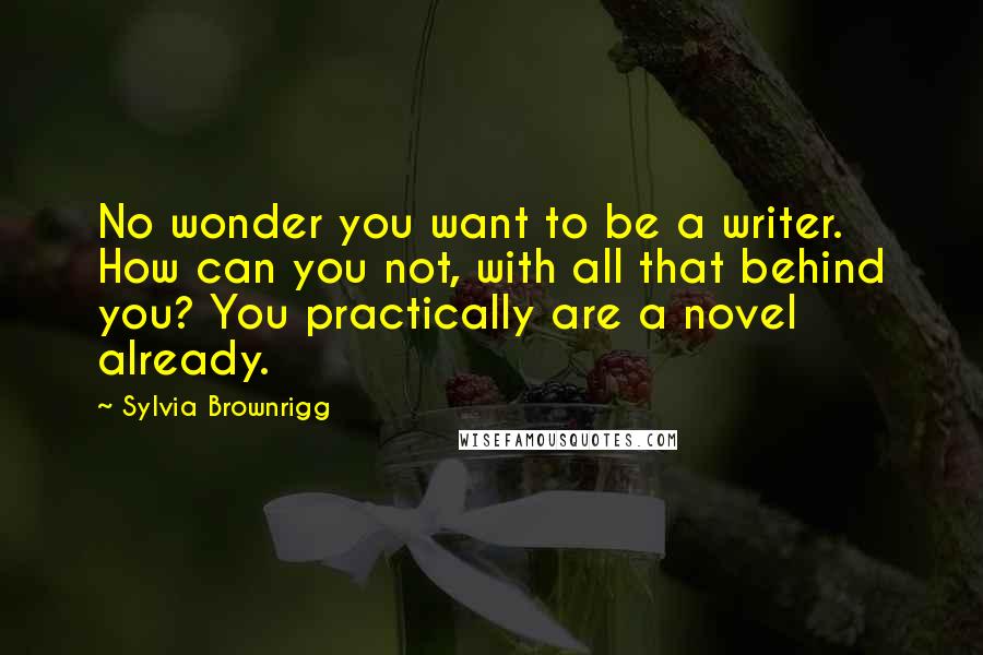 Sylvia Brownrigg Quotes: No wonder you want to be a writer. How can you not, with all that behind you? You practically are a novel already.