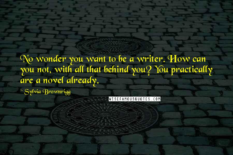 Sylvia Brownrigg Quotes: No wonder you want to be a writer. How can you not, with all that behind you? You practically are a novel already.