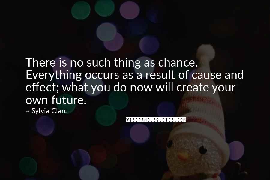 Sylvia Clare Quotes: There is no such thing as chance. Everything occurs as a result of cause and effect; what you do now will create your own future.