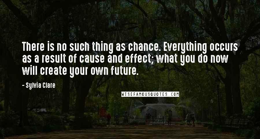 Sylvia Clare Quotes: There is no such thing as chance. Everything occurs as a result of cause and effect; what you do now will create your own future.