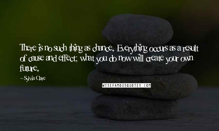 Sylvia Clare Quotes: There is no such thing as chance. Everything occurs as a result of cause and effect; what you do now will create your own future.