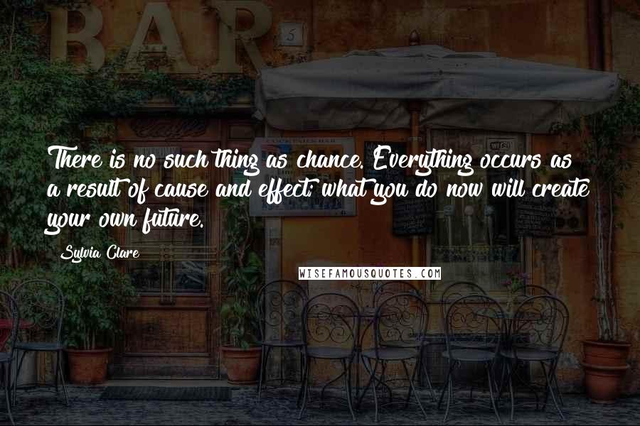 Sylvia Clare Quotes: There is no such thing as chance. Everything occurs as a result of cause and effect; what you do now will create your own future.