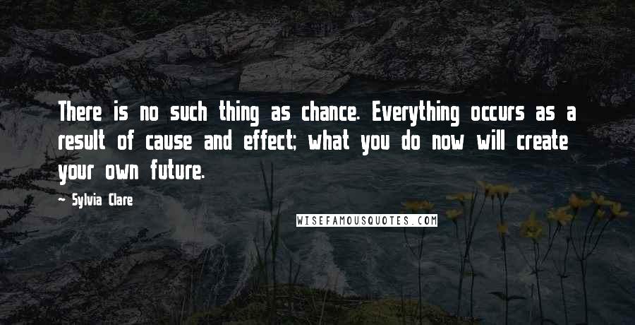 Sylvia Clare Quotes: There is no such thing as chance. Everything occurs as a result of cause and effect; what you do now will create your own future.