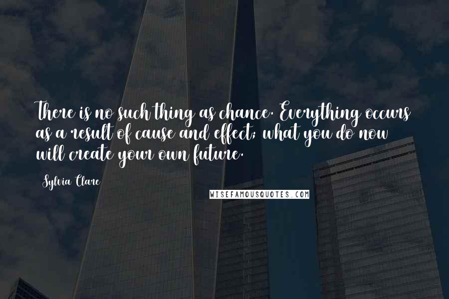 Sylvia Clare Quotes: There is no such thing as chance. Everything occurs as a result of cause and effect; what you do now will create your own future.