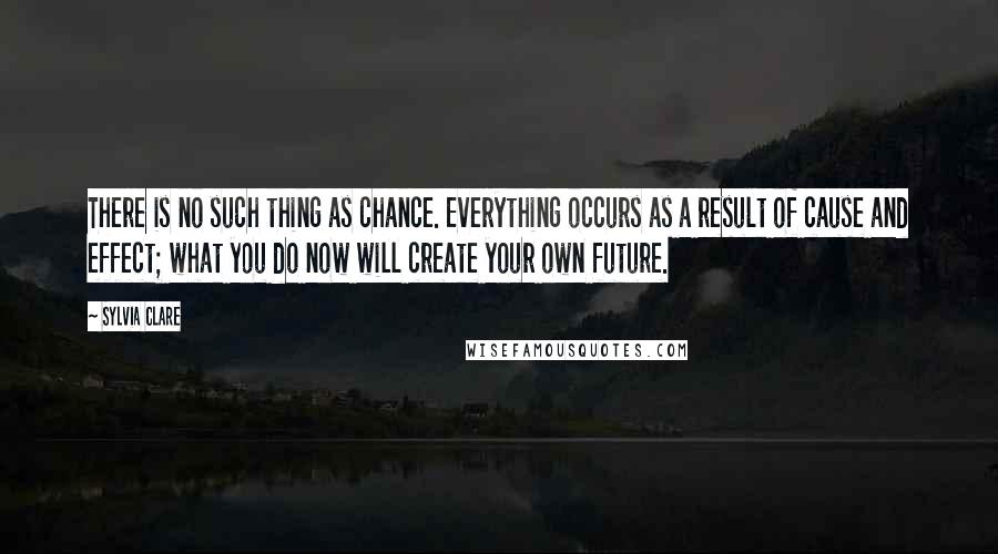 Sylvia Clare Quotes: There is no such thing as chance. Everything occurs as a result of cause and effect; what you do now will create your own future.