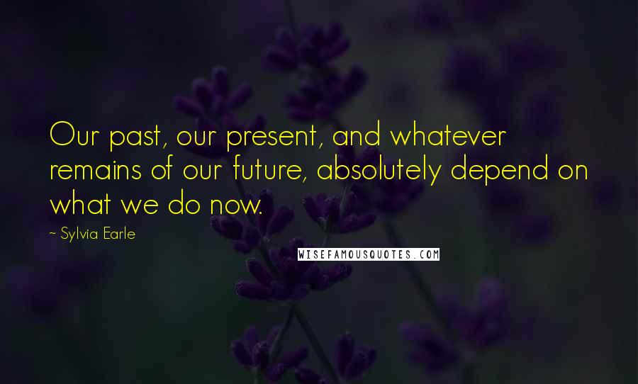 Sylvia Earle Quotes: Our past, our present, and whatever remains of our future, absolutely depend on what we do now.