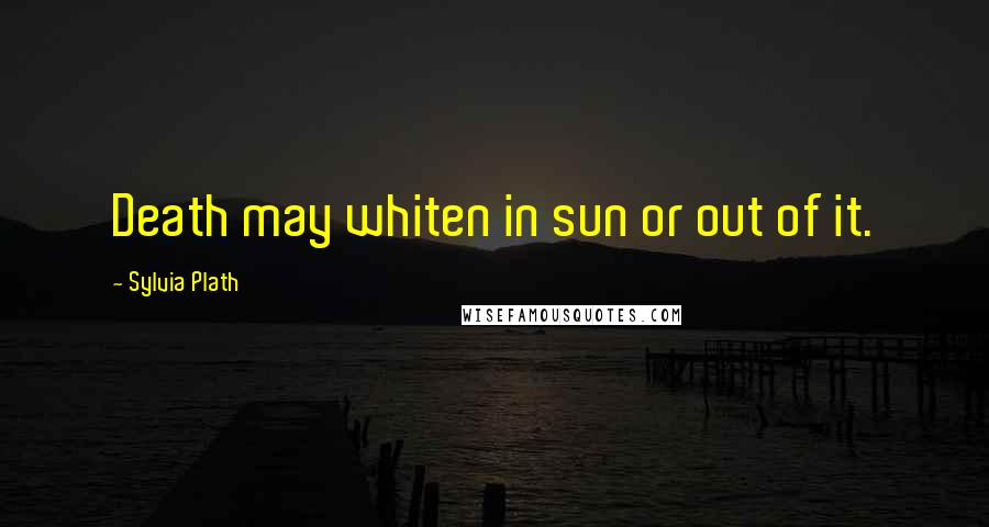 Sylvia Plath Quotes: Death may whiten in sun or out of it.