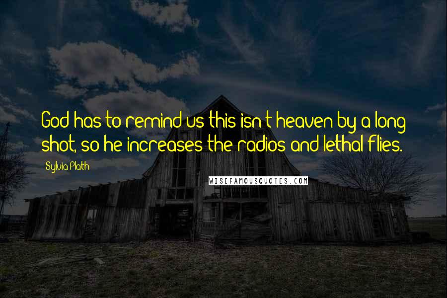 Sylvia Plath Quotes: God has to remind us this isn't heaven by a long shot, so he increases the radios and lethal flies.