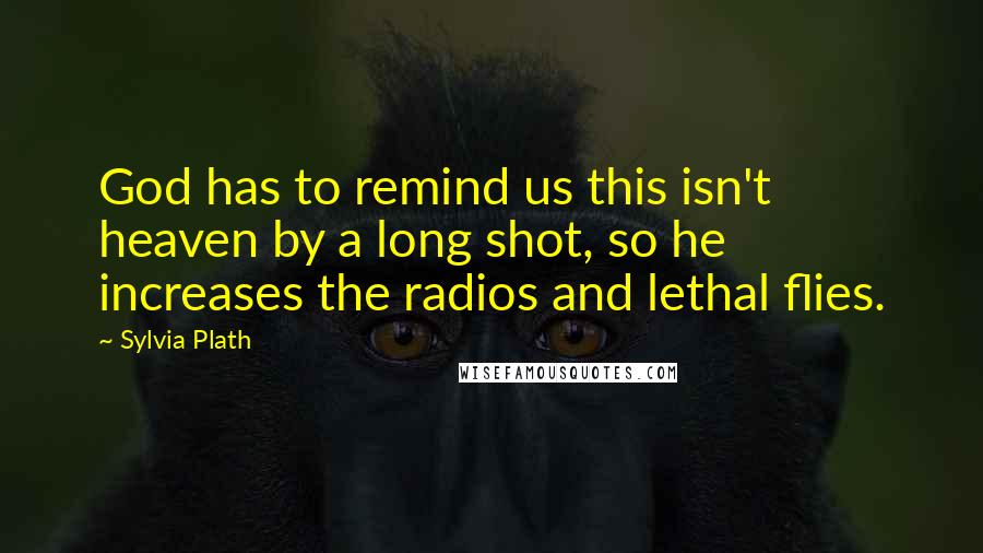 Sylvia Plath Quotes: God has to remind us this isn't heaven by a long shot, so he increases the radios and lethal flies.