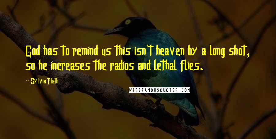 Sylvia Plath Quotes: God has to remind us this isn't heaven by a long shot, so he increases the radios and lethal flies.