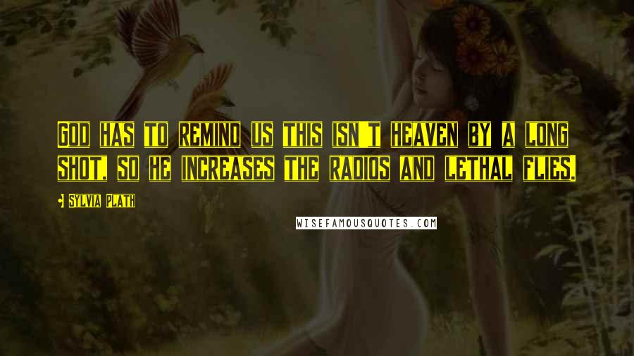 Sylvia Plath Quotes: God has to remind us this isn't heaven by a long shot, so he increases the radios and lethal flies.