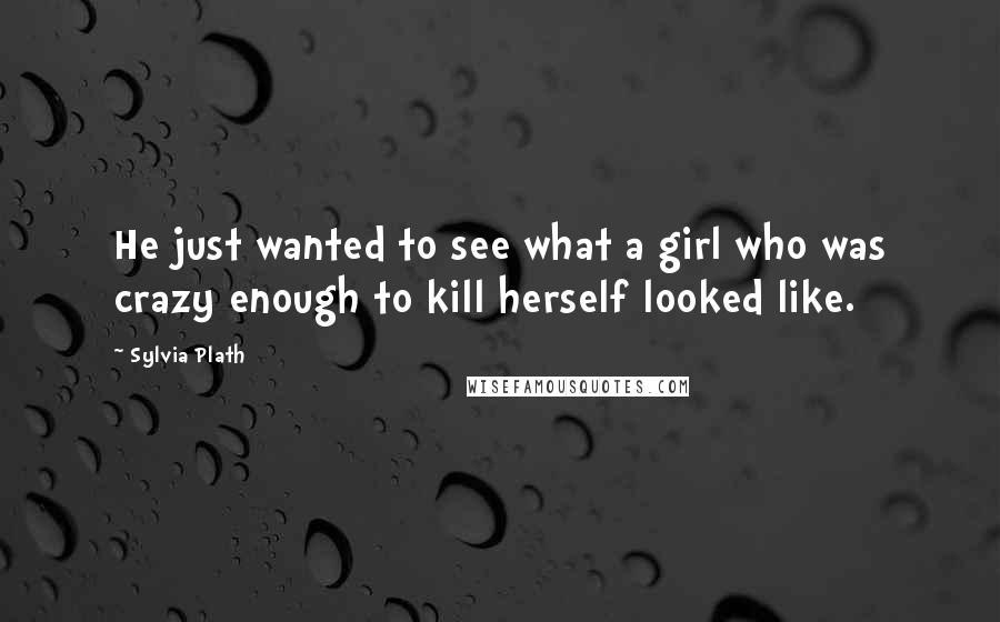 Sylvia Plath Quotes: He just wanted to see what a girl who was crazy enough to kill herself looked like.
