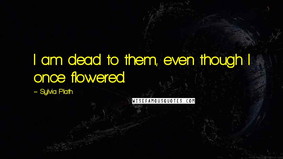 Sylvia Plath Quotes: I am dead to them, even though I once flowered.