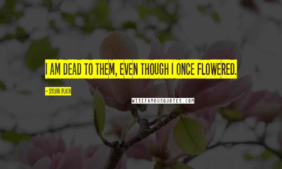 Sylvia Plath Quotes: I am dead to them, even though I once flowered.