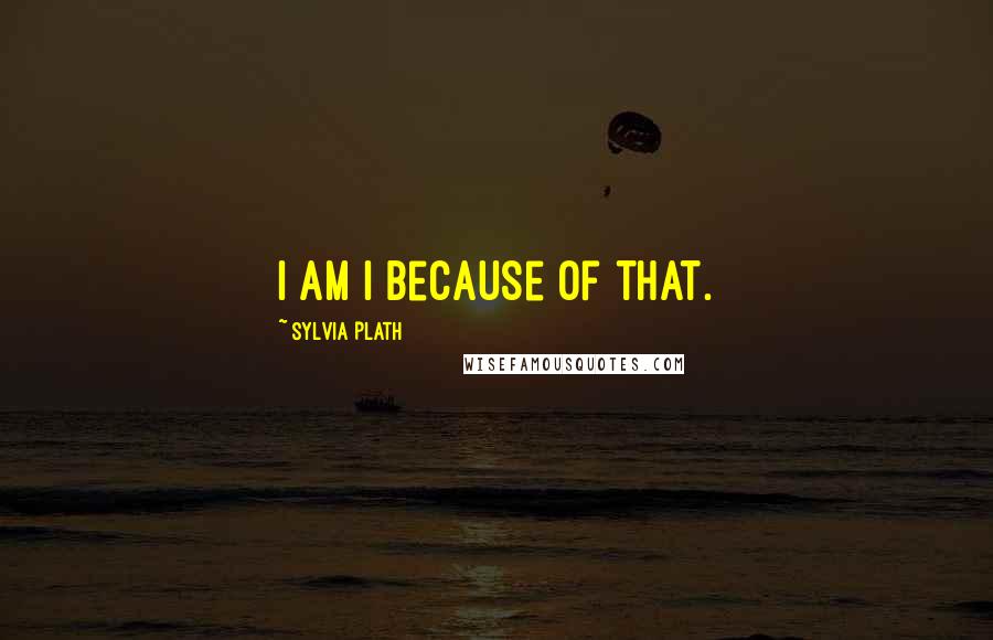 Sylvia Plath Quotes: I am I because of that.