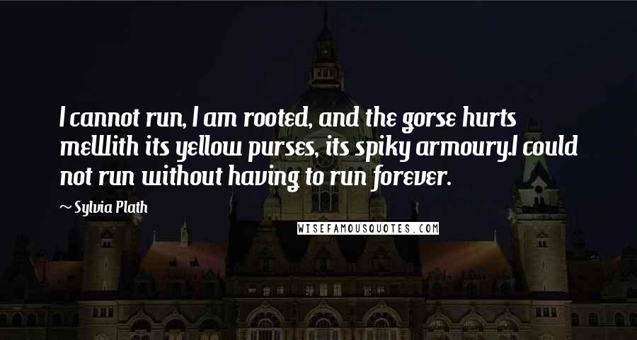 Sylvia Plath Quotes: I cannot run, I am rooted, and the gorse hurts meWith its yellow purses, its spiky armoury.I could not run without having to run forever.