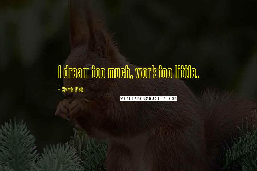 Sylvia Plath Quotes: I dream too much, work too little.