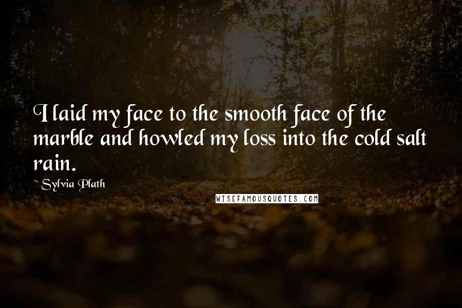 Sylvia Plath Quotes: I laid my face to the smooth face of the marble and howled my loss into the cold salt rain.