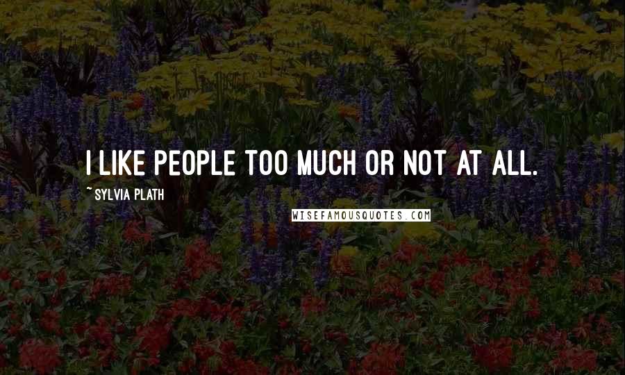 Sylvia Plath Quotes: I like people too much or not at all.