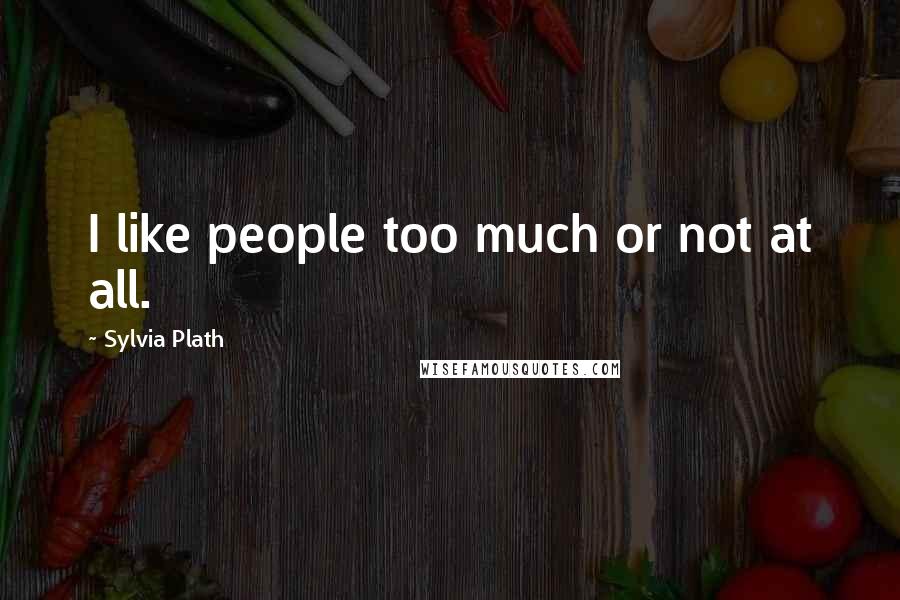 Sylvia Plath Quotes: I like people too much or not at all.