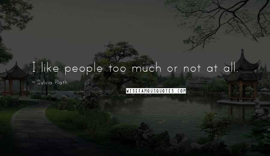 Sylvia Plath Quotes: I like people too much or not at all.