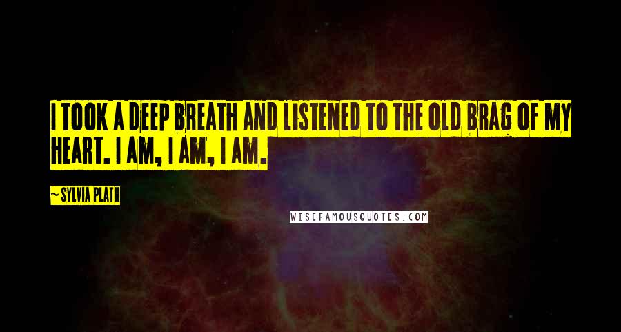 Sylvia Plath Quotes: I took a deep breath and listened to the old brag of my heart. I am, I am, I am.