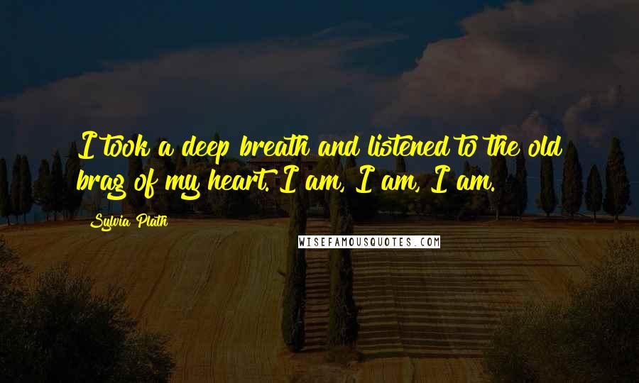 Sylvia Plath Quotes: I took a deep breath and listened to the old brag of my heart. I am, I am, I am.