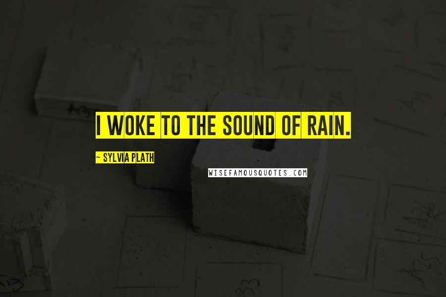 Sylvia Plath Quotes: I woke to the sound of rain.