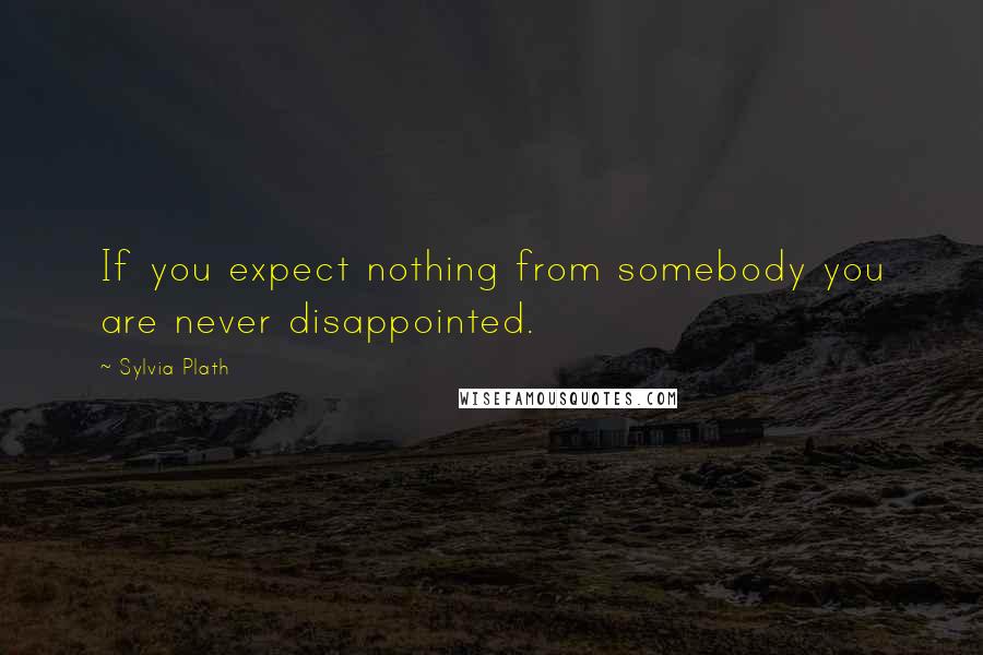 Sylvia Plath Quotes: If you expect nothing from somebody you are never disappointed.