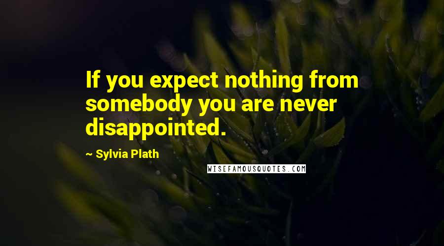 Sylvia Plath Quotes: If you expect nothing from somebody you are never disappointed.