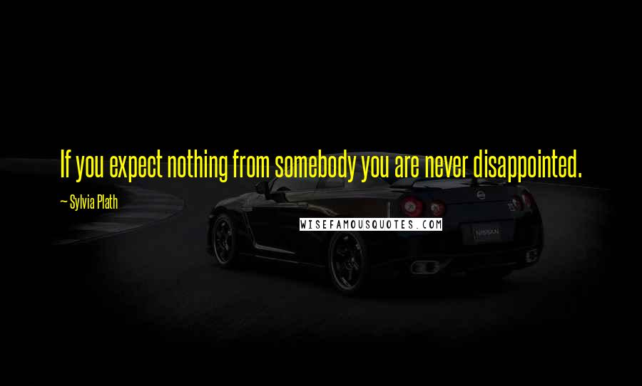 Sylvia Plath Quotes: If you expect nothing from somebody you are never disappointed.