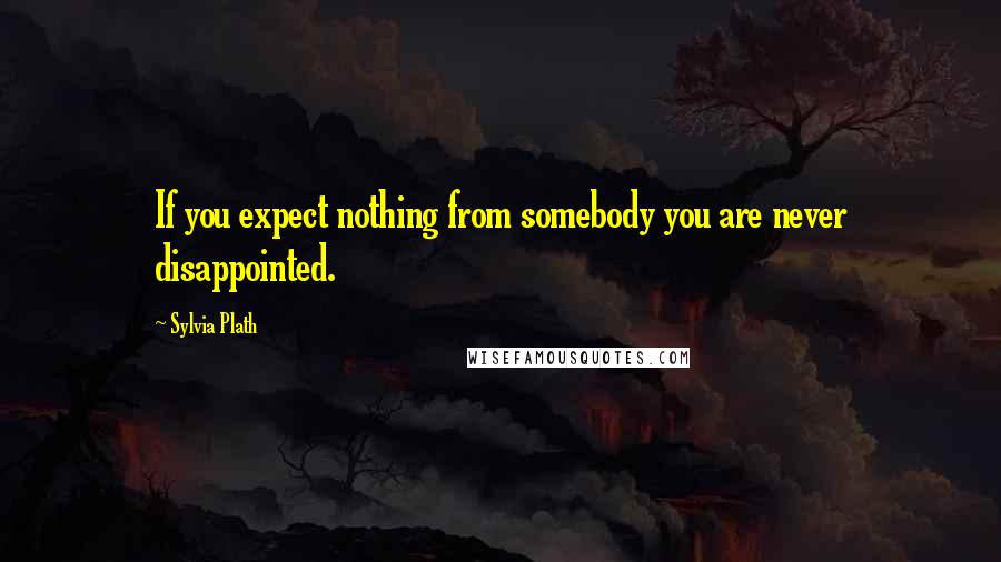 Sylvia Plath Quotes: If you expect nothing from somebody you are never disappointed.