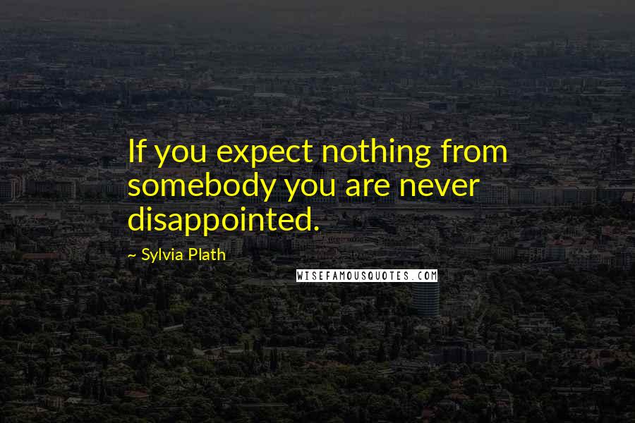 Sylvia Plath Quotes: If you expect nothing from somebody you are never disappointed.