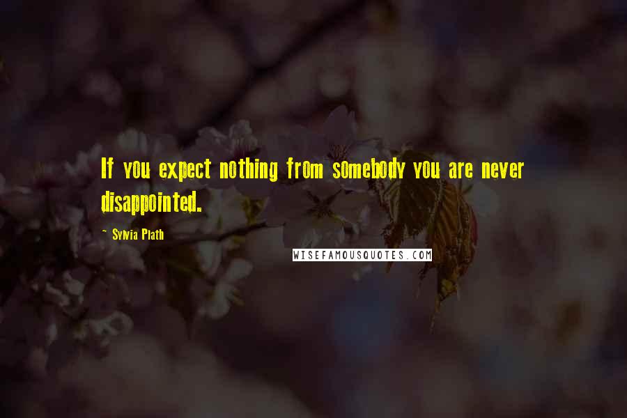 Sylvia Plath Quotes: If you expect nothing from somebody you are never disappointed.