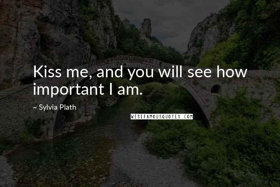 Sylvia Plath Quotes: Kiss me, and you will see how important I am.