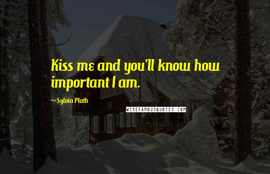 Sylvia Plath Quotes: Kiss me and you'll know how important I am.