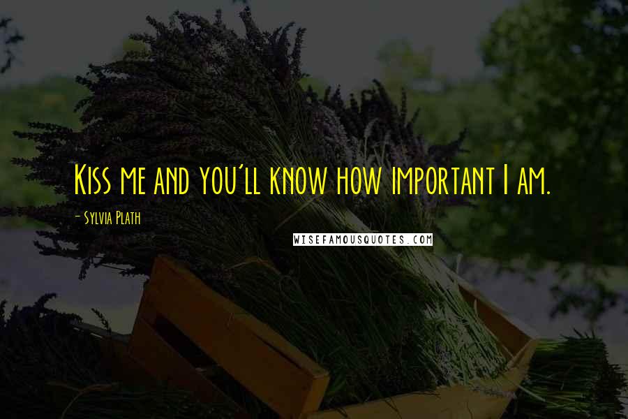 Sylvia Plath Quotes: Kiss me and you'll know how important I am.