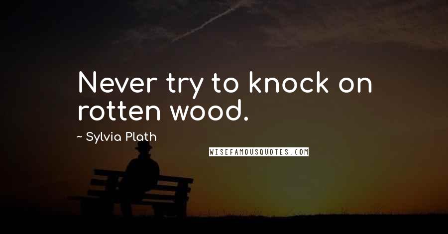 Sylvia Plath Quotes: Never try to knock on rotten wood.