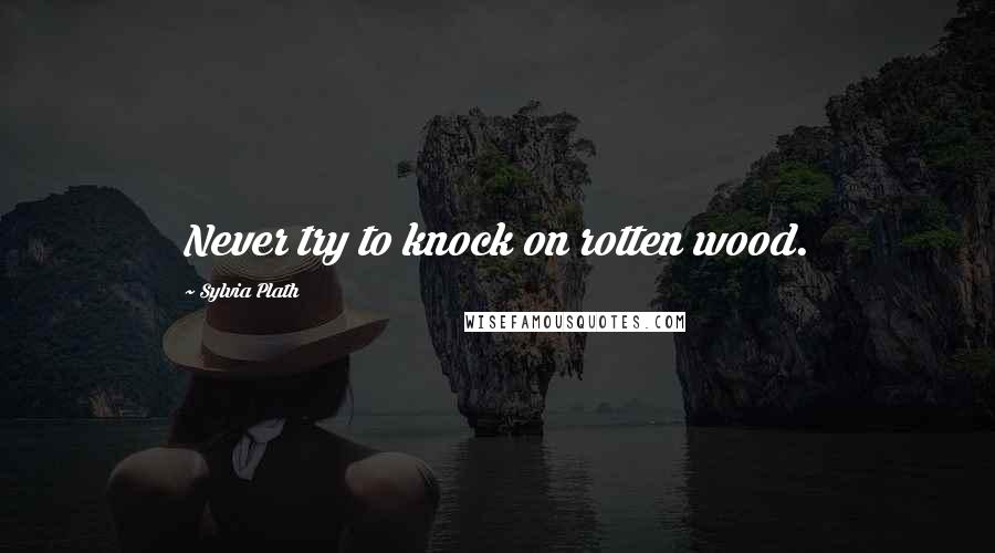 Sylvia Plath Quotes: Never try to knock on rotten wood.