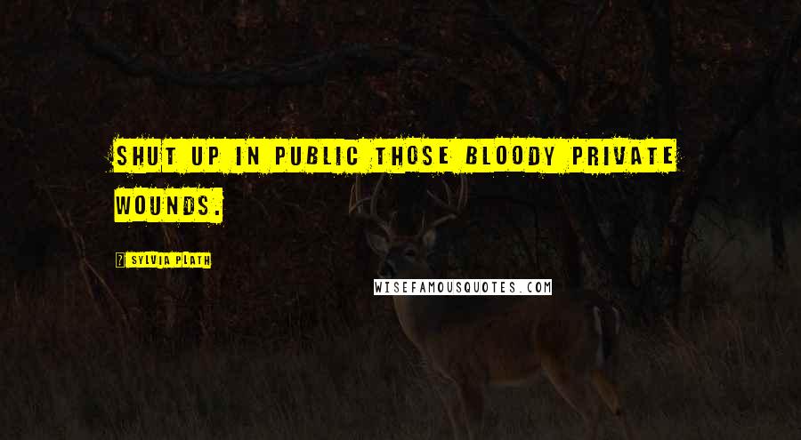 Sylvia Plath Quotes: Shut up in public those bloody private wounds.