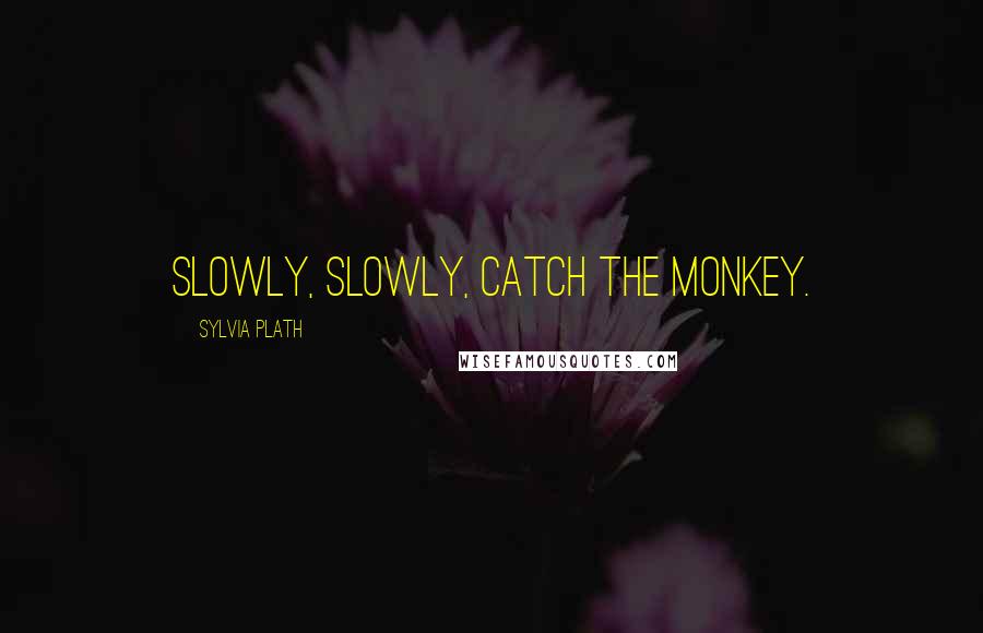 Sylvia Plath Quotes: Slowly, slowly, catch the monkey.