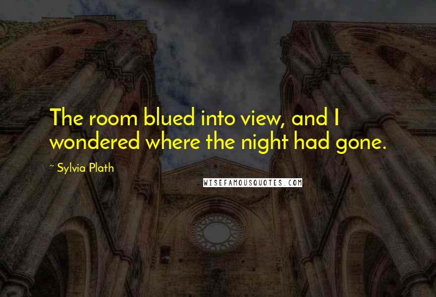 Sylvia Plath Quotes: The room blued into view, and I wondered where the night had gone.